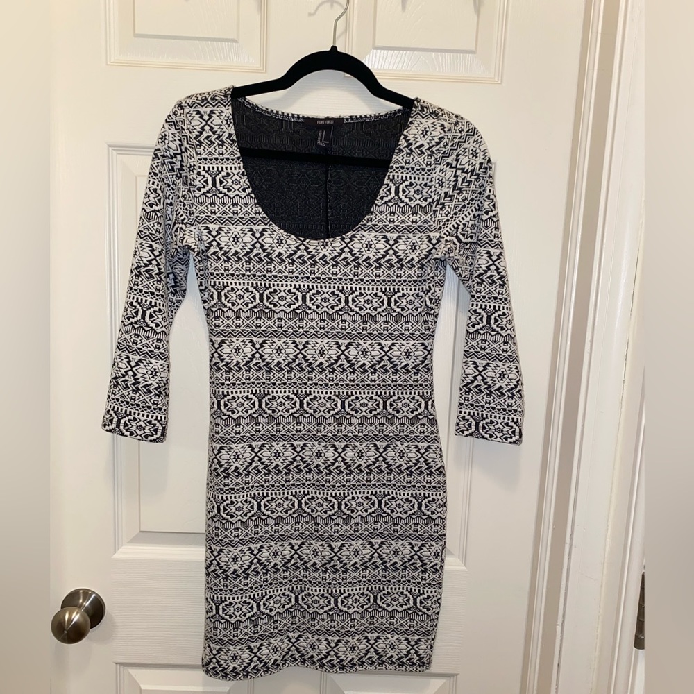 Forever 21 Black and White Bodycon Dress